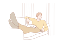 پیش‌نمایش فایل boy-is-resting-on-sofa-while-watching-tv-10704495 از پک فعالیت افراد