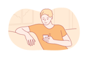 پیش‌نمایش فایل boy-is-smiling-while-online-chat-10704498 از پک فعالیت افراد