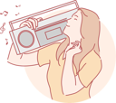 پیش‌نمایش فایل girl-is-holding-radio-stereo-10704480 از پک فعالیت افراد