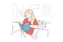 پیش‌نمایش فایل girl-is-reading-book-while-lying-on-bed-10704474 از پک فعالیت افراد