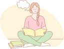پیش‌نمایش فایل girl-is-thinking-while-reading-book-10704489 از پک فعالیت افراد