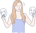 پیش‌نمایش فایل girl-is-holding-smiling-masks-10702086 از پک احساسات