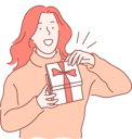 پیش‌نمایش فایل girl-is-opening-gift-box-10702085 از پک احساسات