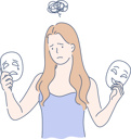 پیش‌نمایش فایل girl-is-sad-while-holding-emotions-mask-10702087 از پک احساسات