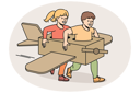 پیش‌نمایش فایل overjoyed-children-play-in-paper-handmade-airplane-11033678 از پک فعالیت افراد