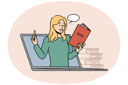 پیش‌نمایش فایل young-girl-reading-book-online-11033683 از پک فعالیت افراد