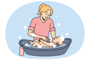 پیش‌نمایش فایل young-mother-bathing-her-baby-11033689 از پک فعالیت افراد
