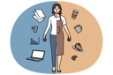 پیش‌نمایش فایل smiling-young-woman-with-two-occupation-being-waitress-and-office-worker-11033626 از پک فعالیت افراد