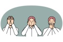 پیش‌نمایش فایل collection-of-guy-close-mouth-ears-and-eyes-demonstrate-emotions-11033840 از پک فعالیت افراد