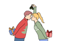 پیش‌نمایش فایل couple-is-giving-valentine-gifts-to-each-other-11034596 از پک فعالیت افراد