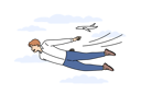 پیش‌نمایش فایل businessman-flying-in-sky-near-airplane-11034017 از پک فعالیت افراد