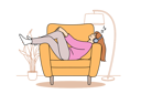 پیش‌نمایش فایل girl-is-relaxing-on-sofa-while-listening-to-music-11034033 از پک فعالیت افراد