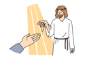 پیش‌نمایش فایل priest-guides-visitor-to-walk-on-christ-road-11034028 از پک فعالیت افراد