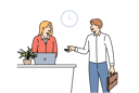 پیش‌نمایش فایل man-rents-hotel-room-while-talking-to-administrator-standing-near-reception-desk-with-laptop-11506900 از پک فعالیت افراد