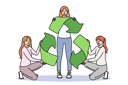 پیش‌نمایش فایل sign-of-recycling-in-hands-of-women-eco-activists-calling-take-care-of-sustainable-development-11506906 از پک فعالیت افراد