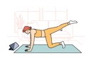 پیش‌نمایش فایل woman-doing-fitness-watching-online-lesson-from-trainer-and-doing-stretching-on-sports-mat-in-home-11506915 از پک فعالیت افراد