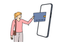 پیش‌نمایش فایل woman-mobile-banking-user-inserts-credit-card-into-large-phone-to-make-purchase-in-online-store-11506914 از پک فعالیت افراد