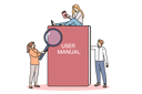 پیش‌نمایش فایل book-with-user-instructions-next-to-miniature-people-reading-tips-and-rules-for-using-product-11506863 از پک فعالیت افراد