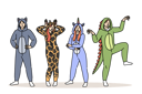 پیش‌نمایش فایل pajama-party-for-men-and-women-in-cute-animal-costumes-for-comfortable-11506881 از پک فعالیت افراد