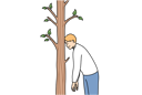 پیش‌نمایش فایل tired-man-rests-forehead-on-tree-to-rest-after-long-walk-in-fresh-air-and-standing-alone-in-forest-11506888 از پک فعالیت افراد