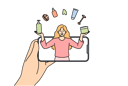 پیش‌نمایش فایل woman-beauty-blogger-juggles-with-cosmetics-and-looking-out-from-phone-while-giving-tips-on-applying-makeup-11506862 از پک فعالیت افراد