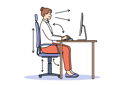 پیش‌نمایش فایل woman-demonstrates-correct-posture-for-working-with-computer-and-sitting-with-straight-back-at-table-11506887 از پک فعالیت افراد