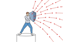 پیش‌نمایش فایل brave-man-defends-himself-from-problems-using-shield-to-deflect-flying-arrows-from-enemies-11506832 از پک فعالیت افراد