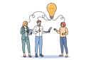 پیش‌نمایش فایل exchange-of-ideas-and-brainstorming-among-business-people-developing-plan-and-standing-under-light-bulb-11506847 از پک فعالیت افراد