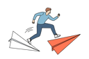 پیش‌نمایش فایل man-leader-overcomes-dangerous-moments-in-business-and-runs-on-large-paper-airplanes-to-meet-deadline-11506840 از پک فعالیت افراد