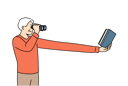 پیش‌نمایش فایل myopic-elderly-man-uses-binoculars-to-read-book-and-needs-corrective-surgery-on-eye-pupils-11506848 از پک فعالیت افراد