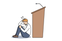 پیش‌نمایش فایل man-experiences-peiraphobia-which-causes-fear-speaking-in-front-of-audience-and-sits-near-empty-podium-11506943 از پک فعالیت افراد