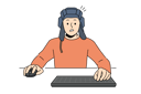 پیش‌نمایش فایل man-gamer-plays-tanks-on-computer-and-sitting-at-table-with-keyboard-and-wears-tanker-helmet-11506961 از پک فعالیت افراد
