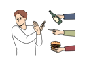 پیش‌نمایش فایل man-gives-up-bad-habits-and-making-forbidden-gesture-near-hands-with-alcohol-and-cigarettes-or-fastfood-11506937 از پک فعالیت افراد