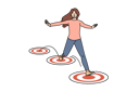 پیش‌نمایش فایل purposeful-woman-jumps-on-targets-and-spreads-arms-to-sides-11506963 از پک فعالیت افراد