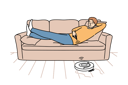 پیش‌نمایش فایل robot-vacuum-cleaner-controlled-using-remote-control-and-cleaning-room-with-guy-lying-on-sofa-11506967 از پک فعالیت افراد