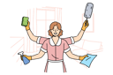پیش‌نمایش فایل woman-maid-ready-to-clean-apartment-and-working-in-multitasking-11506969 از پک فعالیت افراد