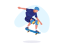 پیش‌نمایش فایل boy-doing-skating-using-skate-board-8957440 از پک تصویرسازی ورزش - بخش 1