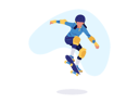 پیش‌نمایش فایل girl-doing-skating-using-skate-board-8957441 از پک تصویرسازی ورزش - بخش 1