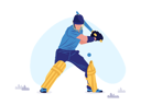 پیش‌نمایش فایل man-playing-cricket-8957432 از پک تصویرسازی ورزش - بخش 1