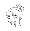 پیش‌نمایش فایل laughing-girl-10795836 از پک افراد با برخی حالات - هنر خطی دودل