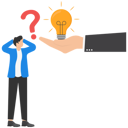 پیش‌نمایش فایل confused-businessman-getting-solution-for-problem-8729940 از پک مفهوم کسب و کار