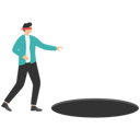 پیش‌نمایش فایل businessman-using-blindfold-walks-into-hole-8720599 از پک مفهوم کسب و کار