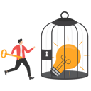 پیش‌نمایش فایل businessmen-bring-key-to-releasing-locked-up-ideas-8724456 از پک مفهوم کسب و کار