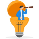 پیش‌نمایش فایل entrepreneur-open-lightbulb-idea-using-binoculars-to-see-business-vision-8832910 از پک کسب و کار