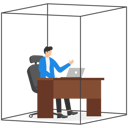 پیش‌نمایش فایل office-worker-working-with-laptop-in-box-8832942 از پک کسب و کار