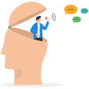 پیش‌نمایش فایل businessman-holds-megaphone-8842438 از پک پروژه کسب‌وکار