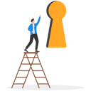 پیش‌نمایش فایل businessman-running-to-key-hole-door-on-big-wall-8842423 از پک پروژه کسب‌وکار
