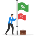 پیش‌نمایش فایل businessman-raises-discount-flag-8839495 از پک کسب و کار