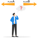 پیش‌نمایش فایل businessman-confused-about-two-choices-plan-a-and-plan-b-8851380 از پک مفهوم کسب و کار