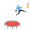 پیش‌نمایش فایل businessman-jumping-to-catch-dollar-sign-8851362 از پک مفهوم کسب و کار
